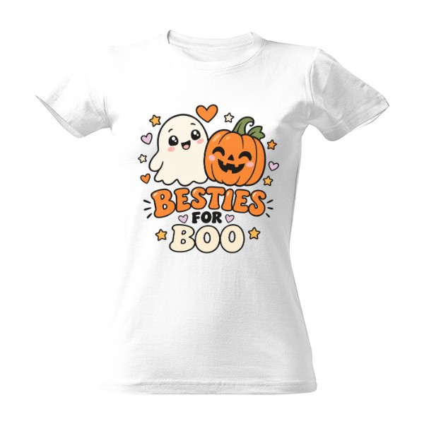 Tričko s potiskem Besties For Boo – duch a dýně nejlepší kamarádi