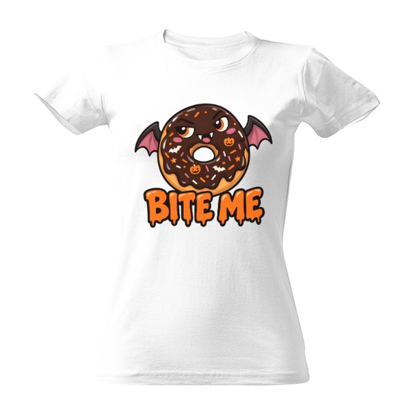 Tričko s potlačou Bite Me – upírsky donut