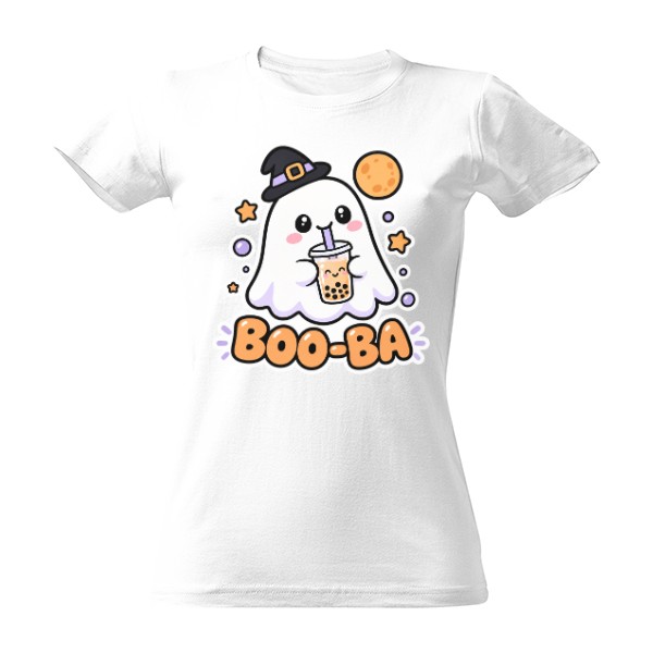 Tričko s potiskem Boo-Ba – duch miluje bubble tea