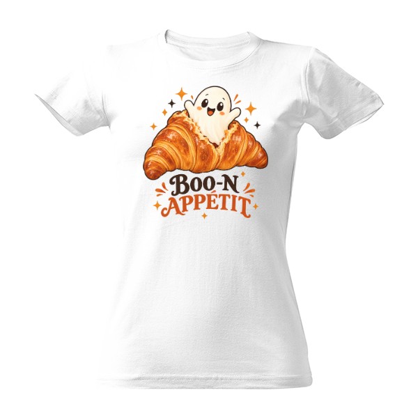 Tričko s potiskem Boo-n Appétit – croissant s duchem