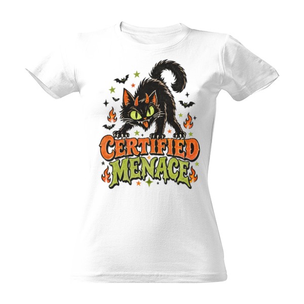 T-shirt Certified Menace – Demon Black Cat