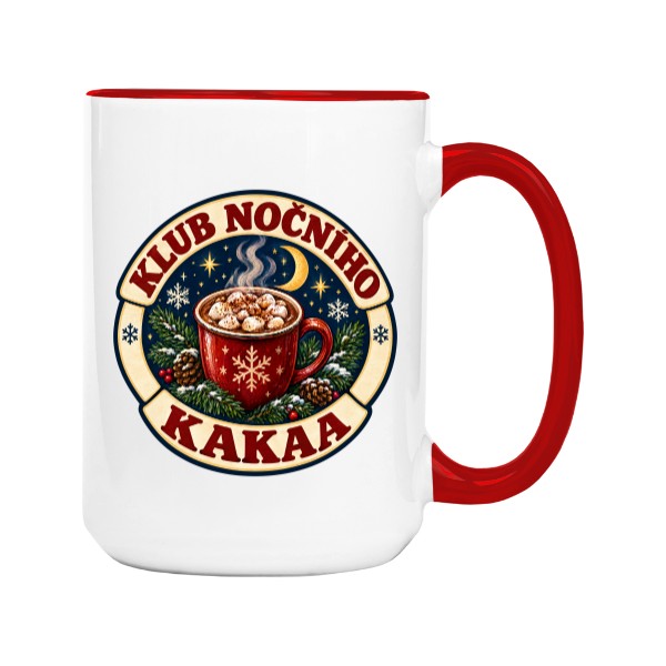 Hrnek velký barevný s potiskem Klub nočního kakaa – na večerní kakao