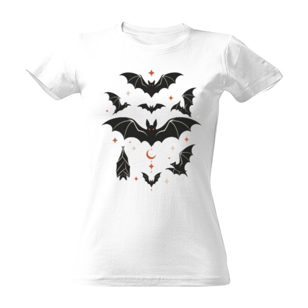 Tričko s potiskem Minimal Bats – Halloween bez křiku