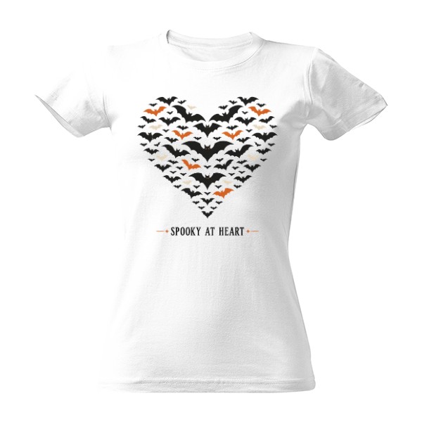T-shirt Spooky At Heart – Bat Heart Gothic Design