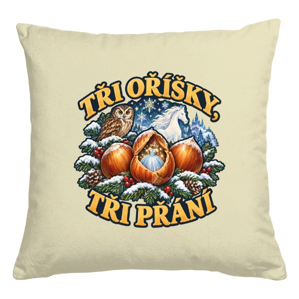 Pillow cotton Three Nuts, Three Wishes – Fairy Tale Christmas Decor