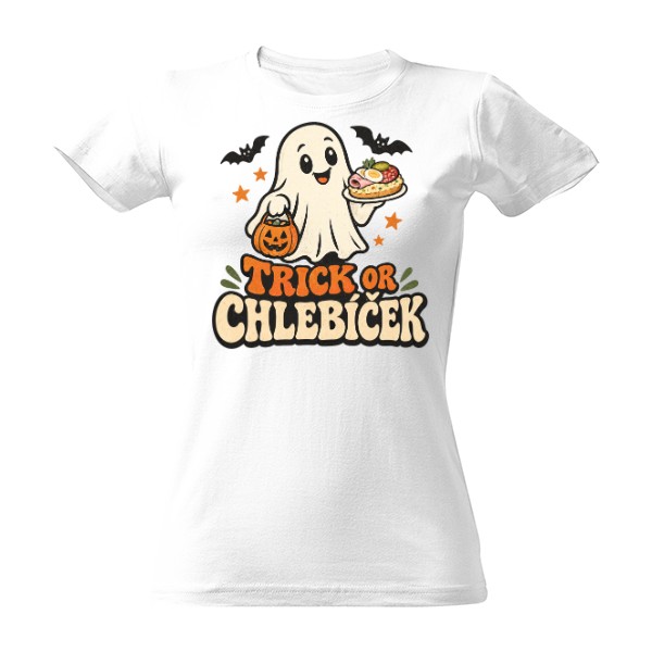 T-shirt Trick Or Chlebíček – Ghost With A Czech Open Sandwich