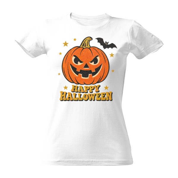 Tričko s potiskem Vintage Halloween dýně – Happy Halloween po staru