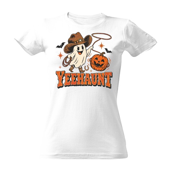 T-shirt YeeHaunt – Cowboy Ghost With Lasso And Pumpkin